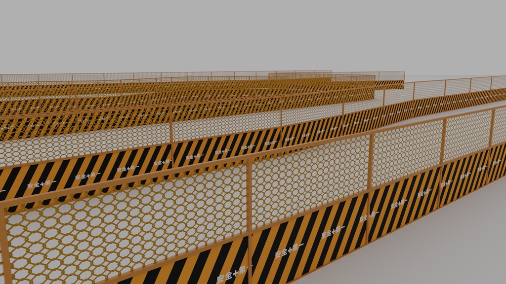 工事現場用フェンス 3Dモデル