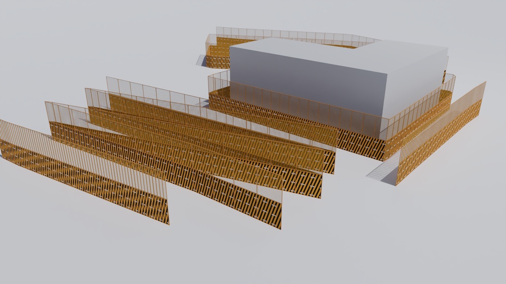 工事現場用フェンス 3Dモデル