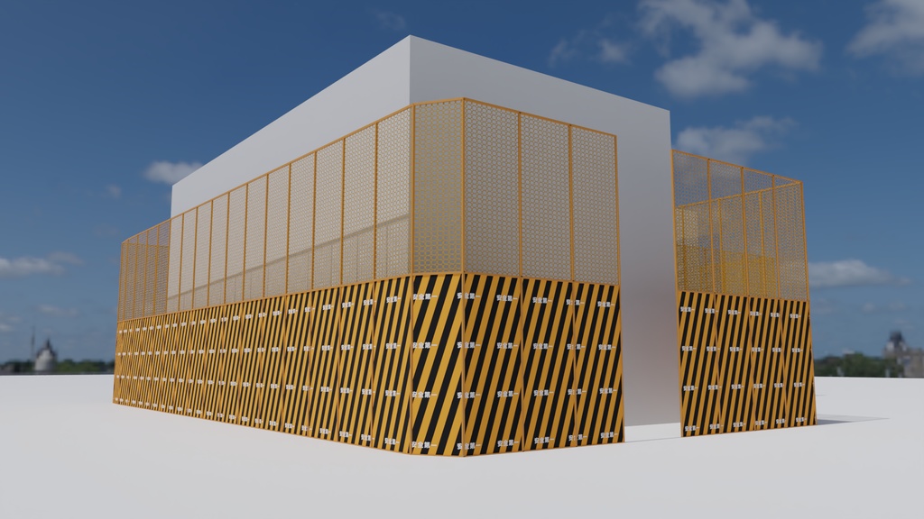 工事現場用フェンス 3Dモデル