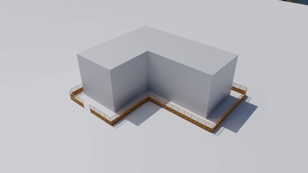 工事現場用フェンス 3Dモデル