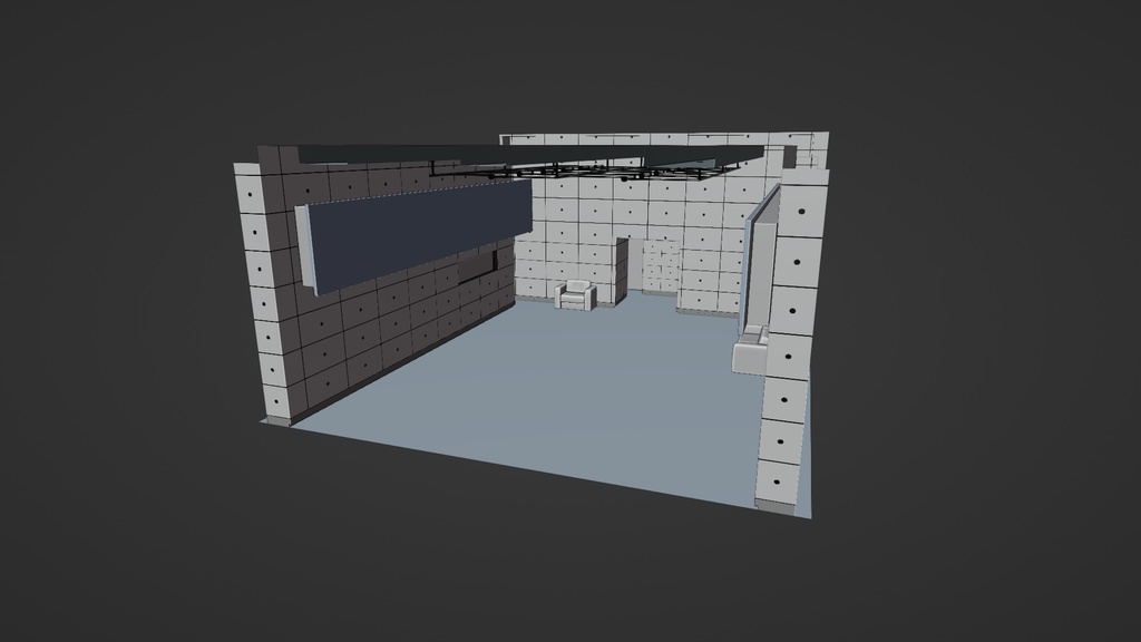 床が滑りそうな部屋 3Dモデル