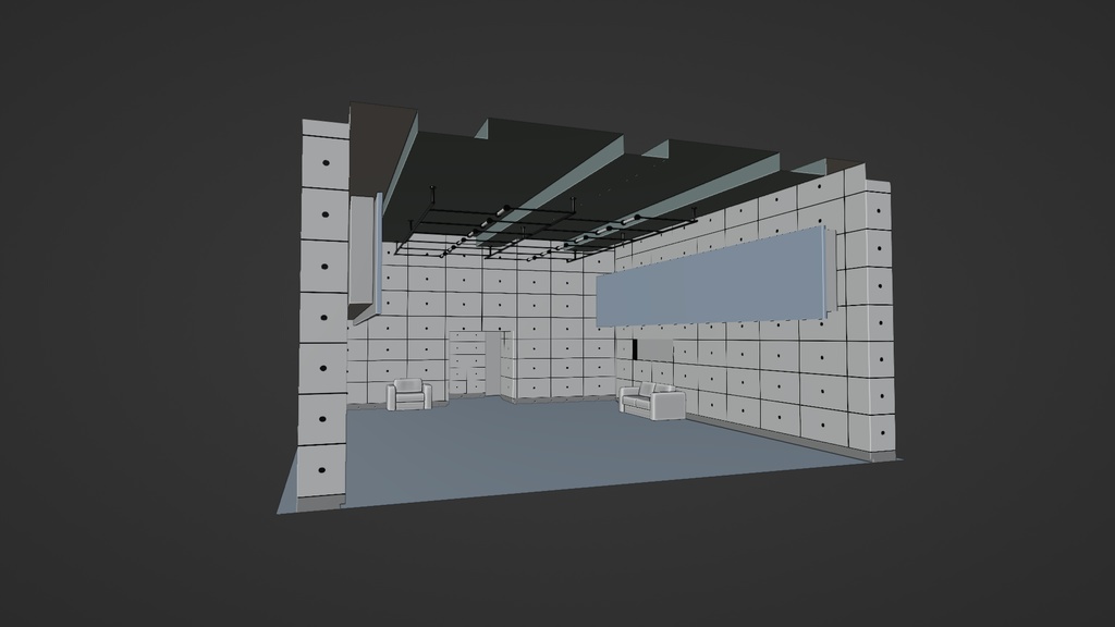 床が滑りそうな部屋 3Dモデル