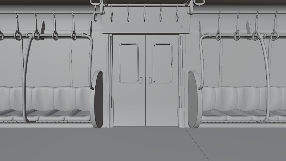 電車内部 3Dモデル