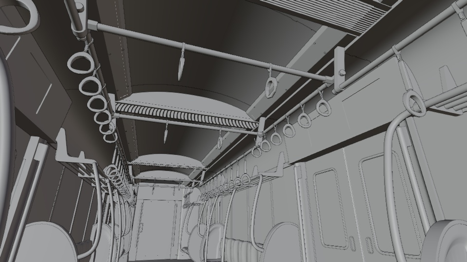 電車内部 3Dモデル
