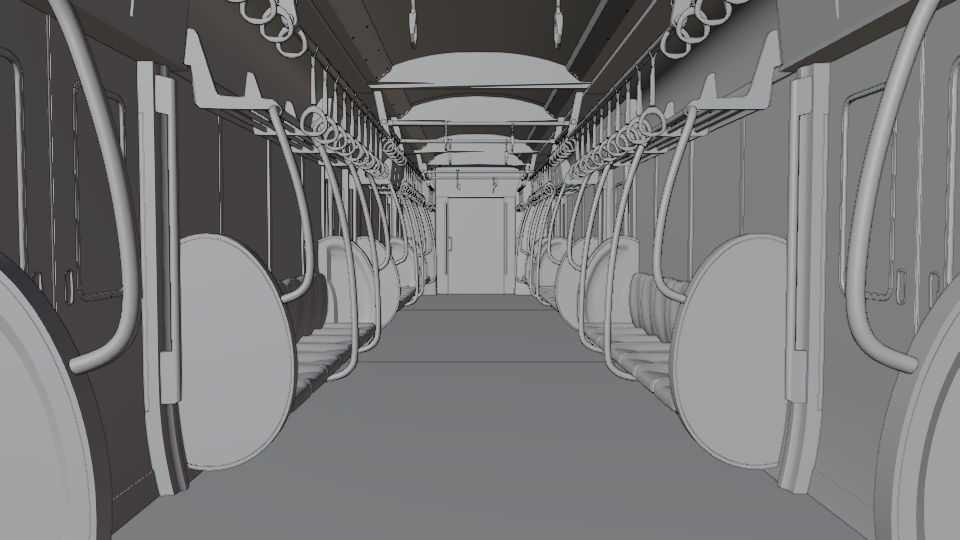 電車内部 3Dモデル