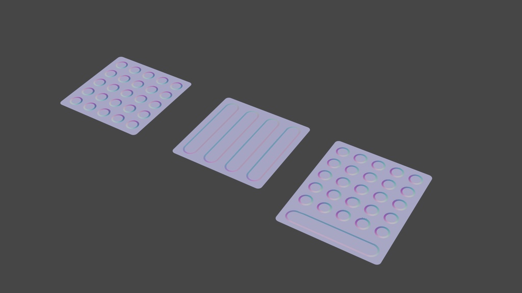 点字ブロック3種 3Dモデル