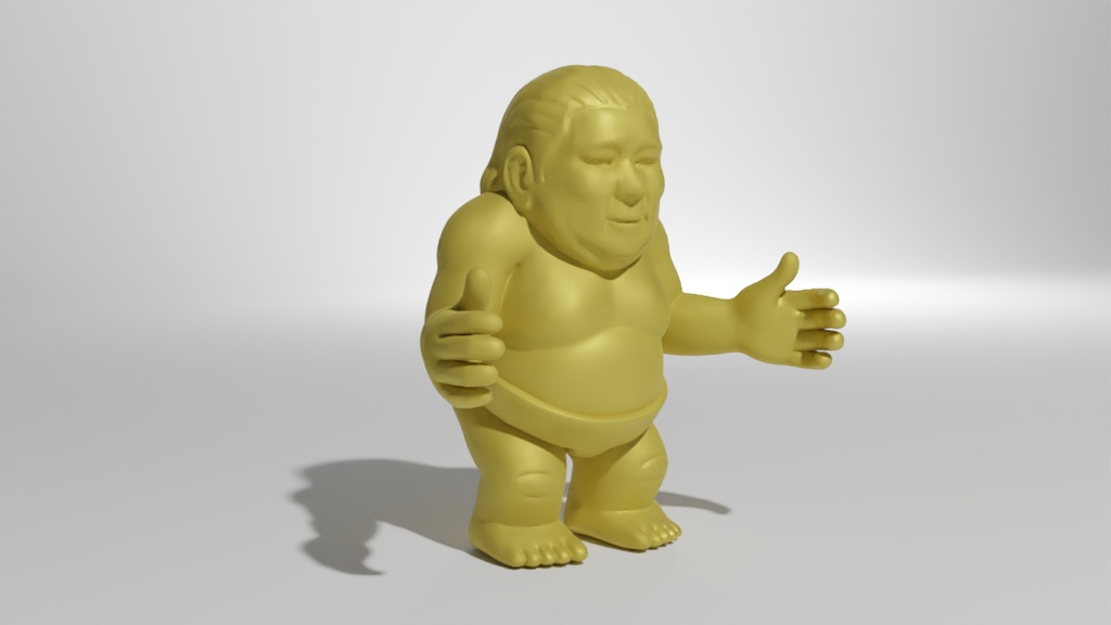お相撲さん消しゴムB 3Dモデル