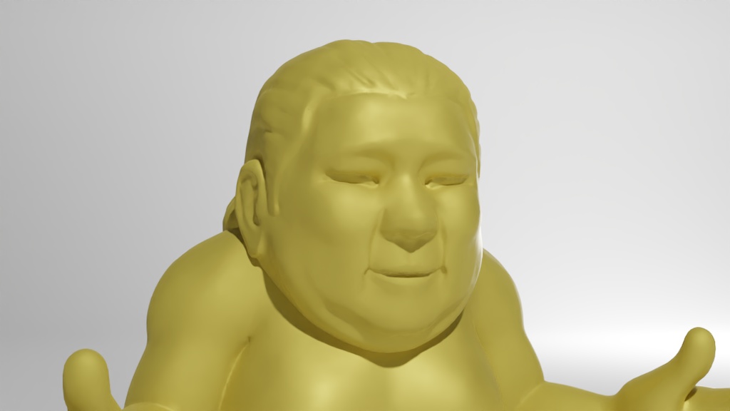 お相撲さん消しゴムB 3Dモデル
