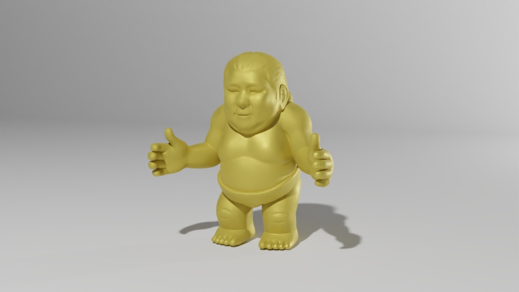 お相撲さん消しゴムB 3Dモデル