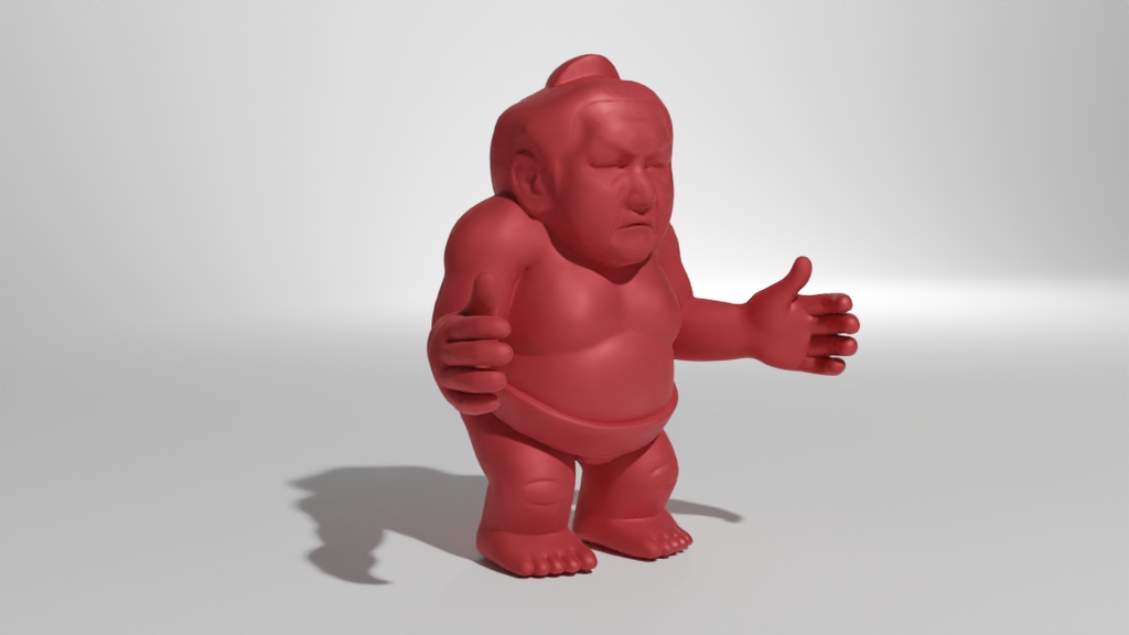 お相撲さん消しゴムC 3Dモデル