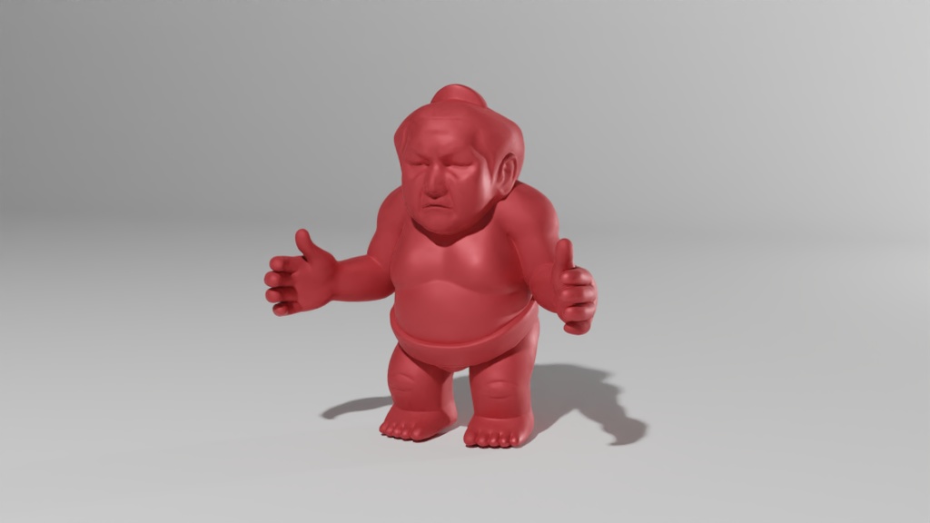 お相撲さん消しゴムC 3Dモデル