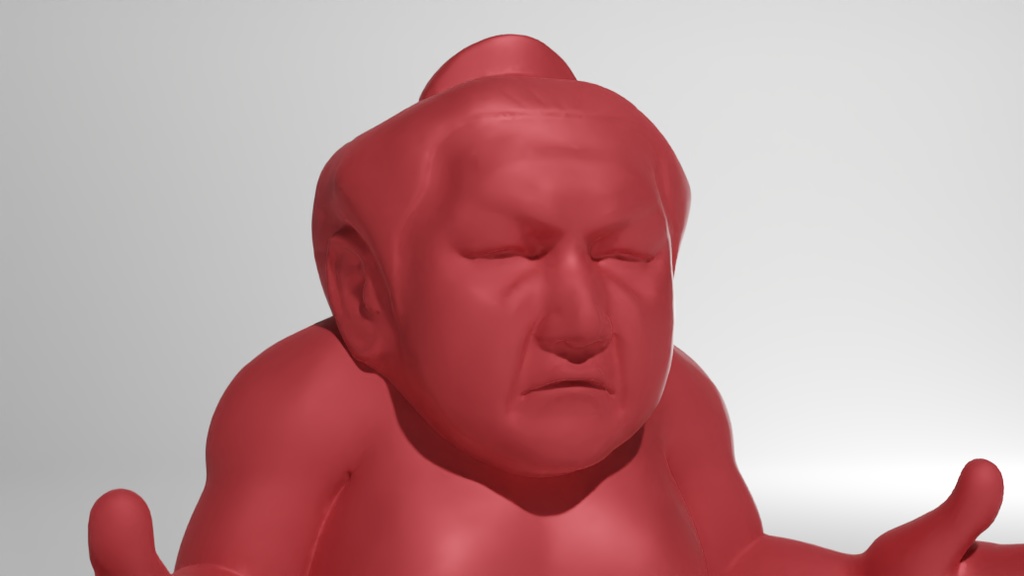 お相撲さん消しゴムC 3Dモデル
