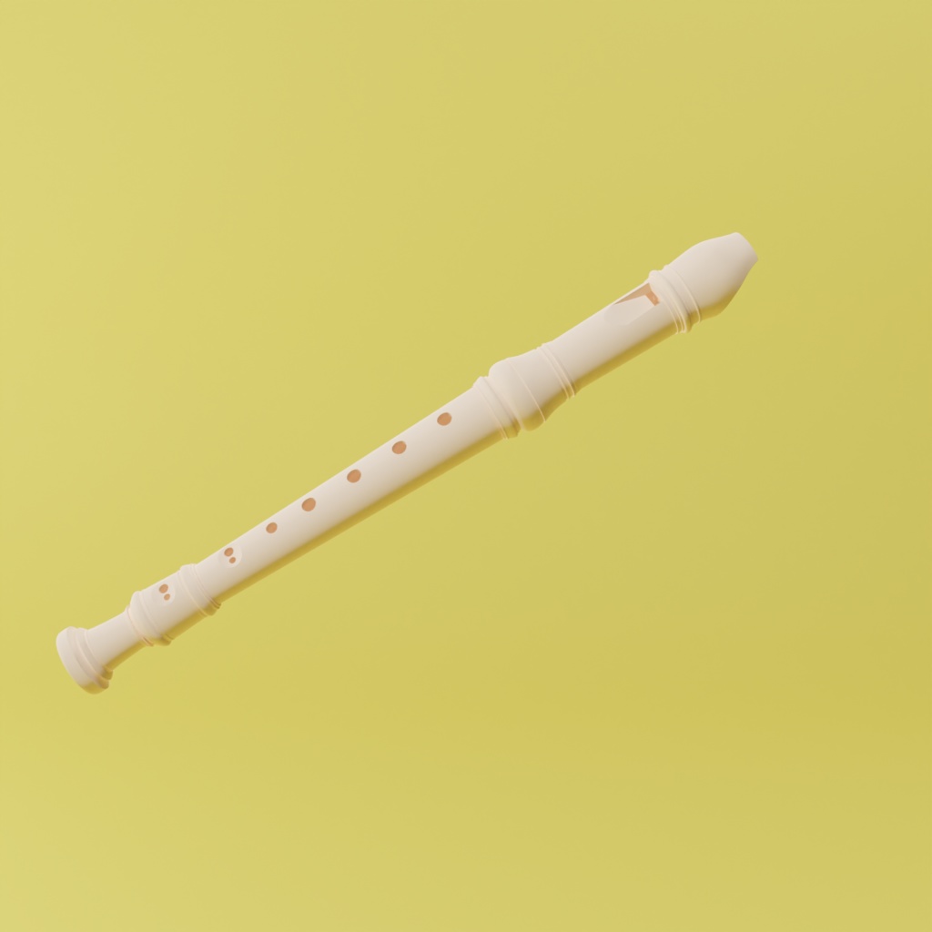 リコーダーA 3Dモデル