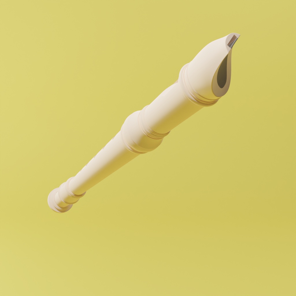 リコーダーA 3Dモデル