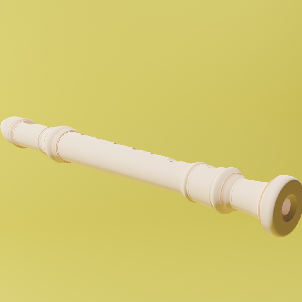 リコーダーA 3Dモデル