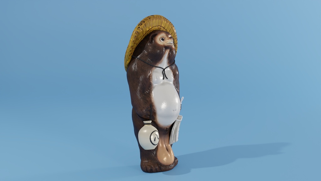 たぬきの置物 3Dモデル