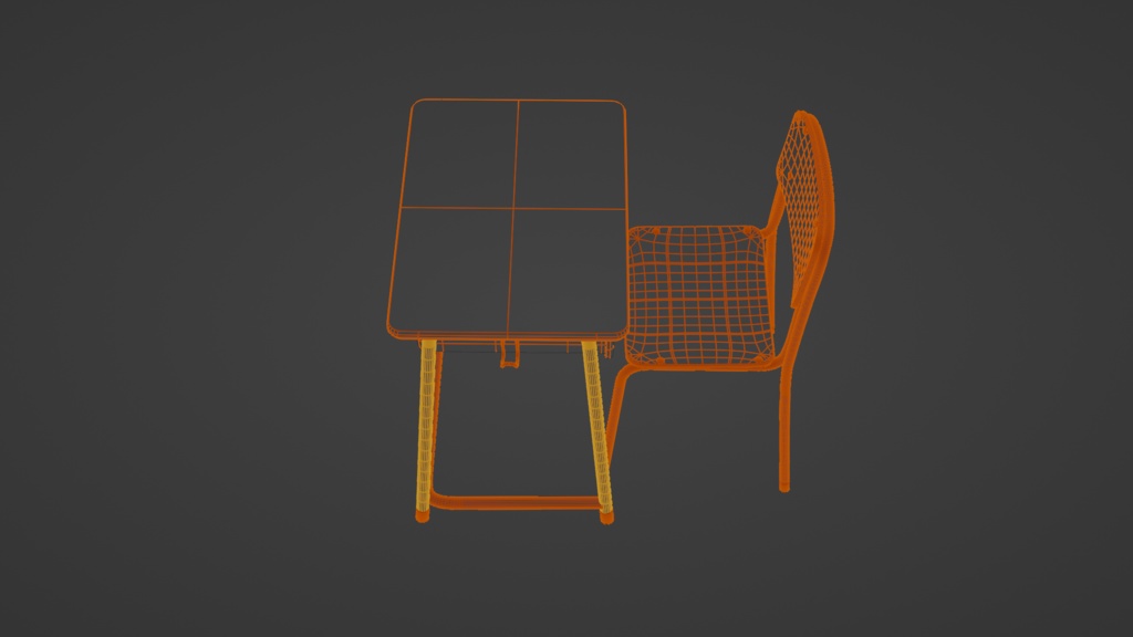机と椅子 3Dモデル