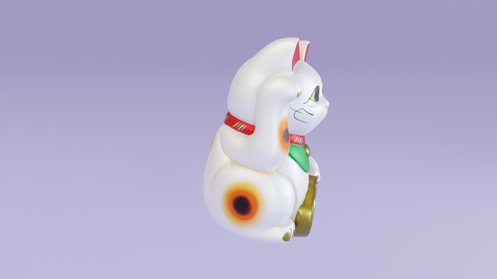 招き猫 3Dモデル