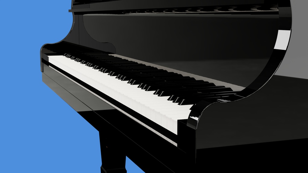 グランドピアノ 3Dモデル