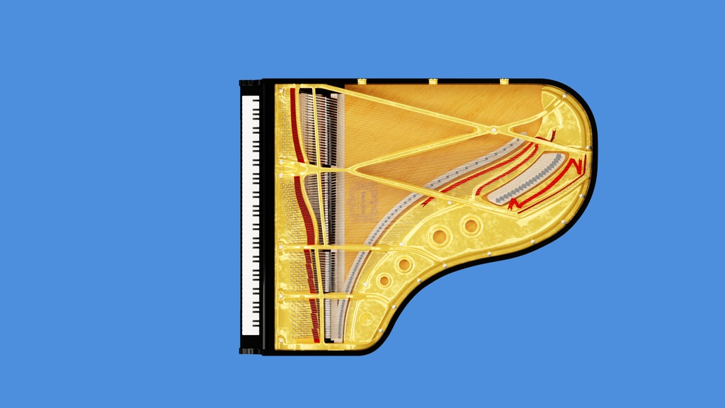 グランドピアノ 3Dモデル