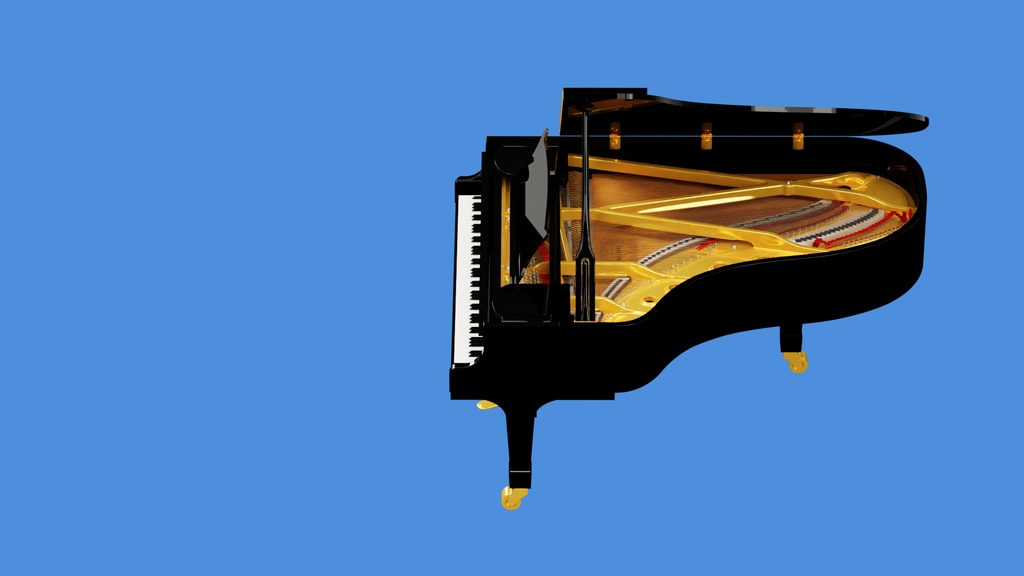 グランドピアノ 3Dモデル