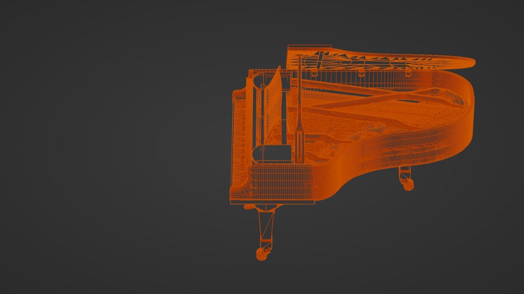 グランドピアノ 3Dモデル