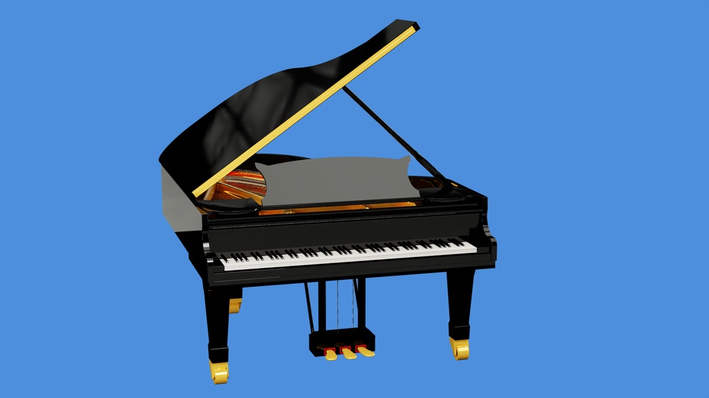 グランドピアノ 3Dモデル