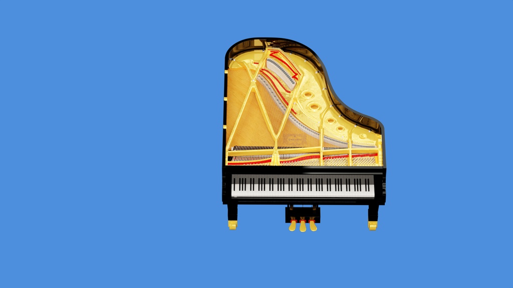 グランドピアノ 3Dモデル
