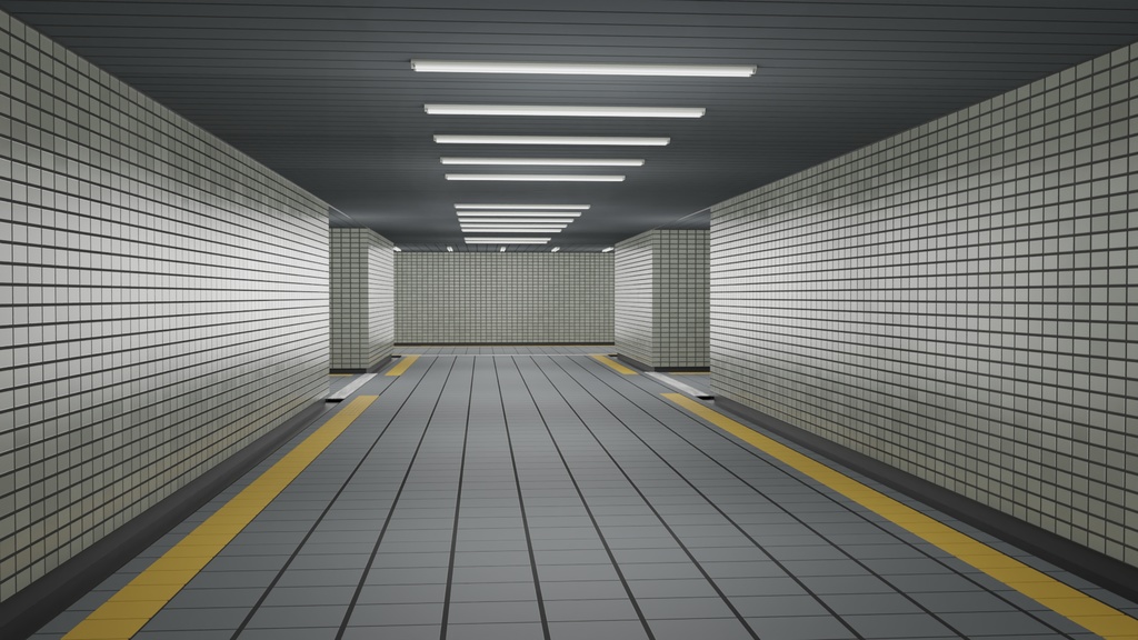 地下通路 ブロックセット 3Dモデル