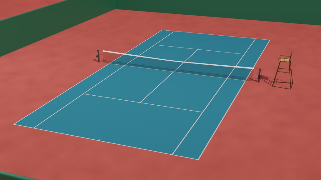 テニスコート 3Dモデル