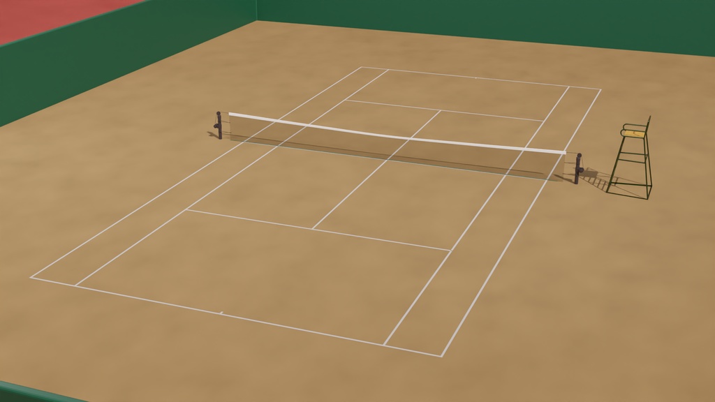 テニスコート 3Dモデル