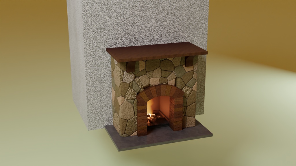 暖炉 3Dモデル