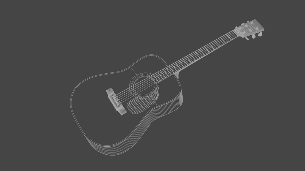 アコースティックギター 3Dモデル