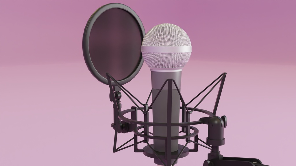 マイクセット 3Dモデル(アーム付き)