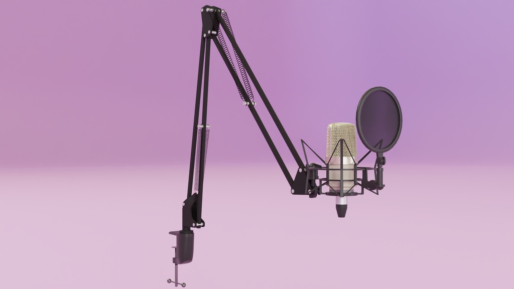 マイクセット 3Dモデル(アーム付き)