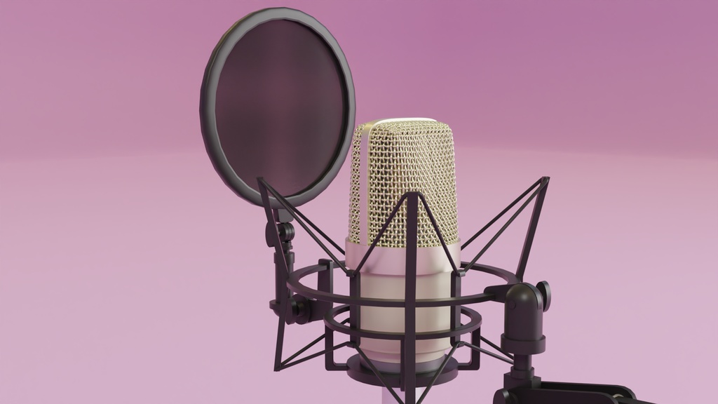 マイクセット 3Dモデル(アーム付き)