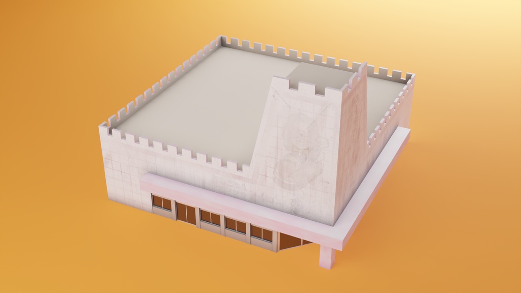 色褪せた店舗 3Dモデル