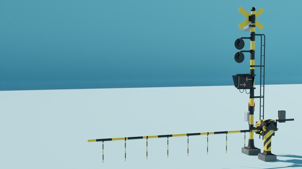 遮断機 Type1 3Dモデル