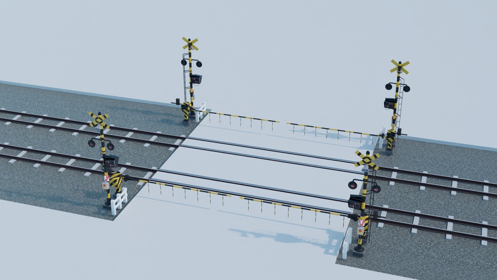 大型遮断機type1 3Dモデル