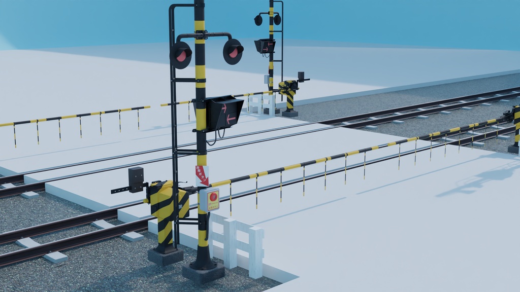 大型遮断機type1 3Dモデル