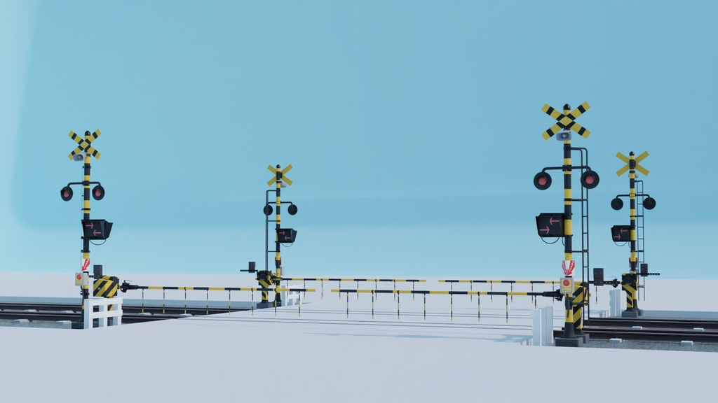 大型遮断機type1 3Dモデル