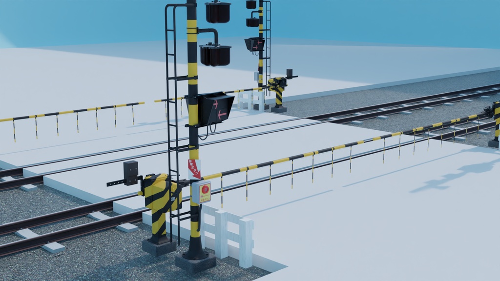 大型遮断機type2 3Dモデル