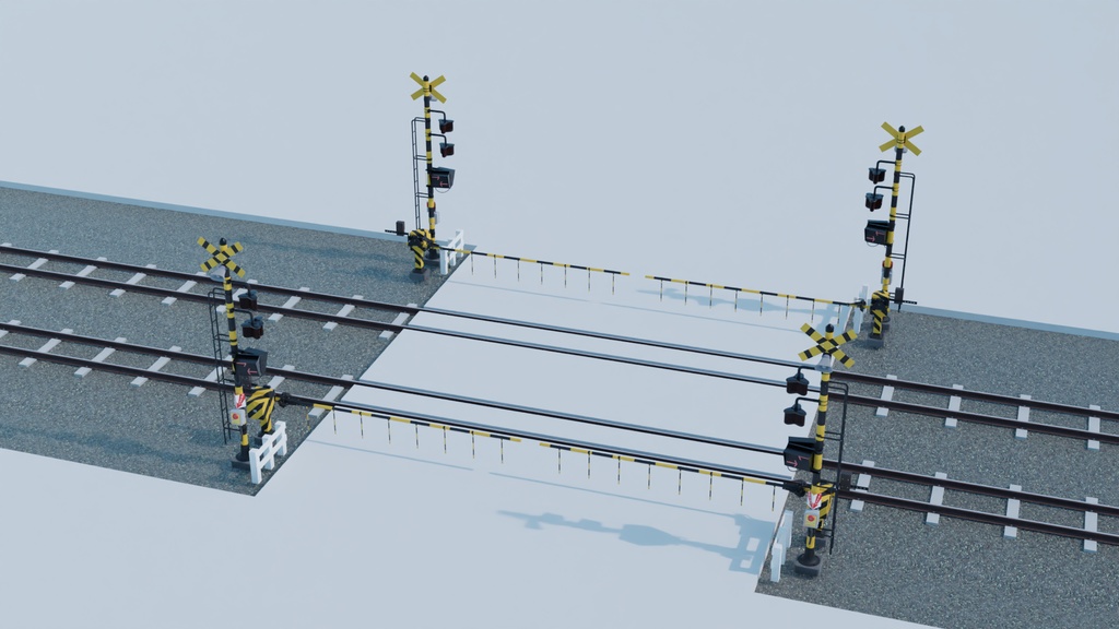 大型遮断機type2 3Dモデル