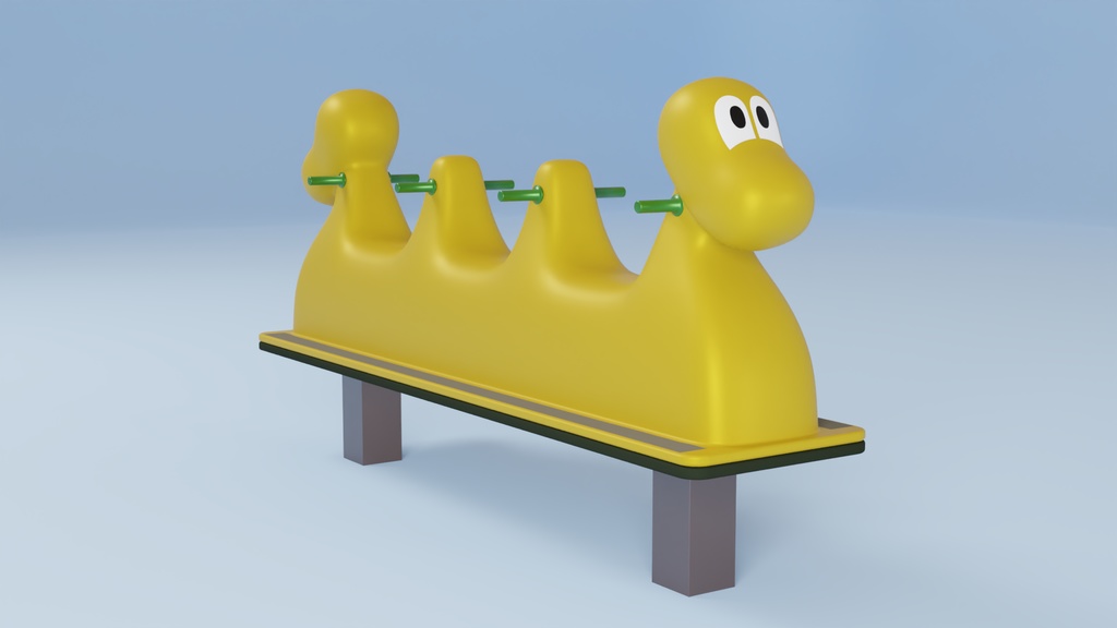 3人乗りロッキング1 3Dモデル