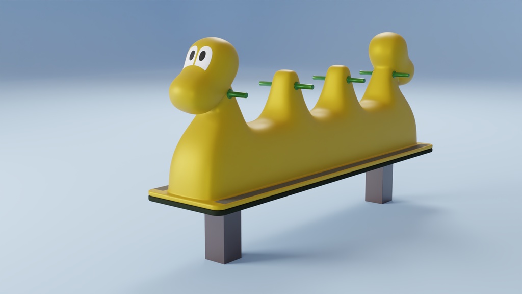 3人乗りロッキング1 3Dモデル