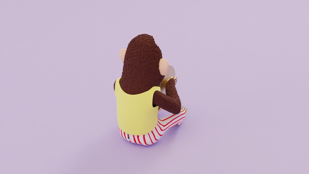 さるのおもちゃ 3Dモデル