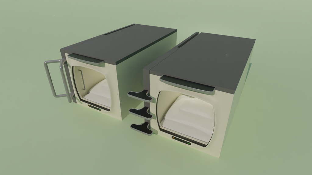 カプセルホテル 3Dモデル