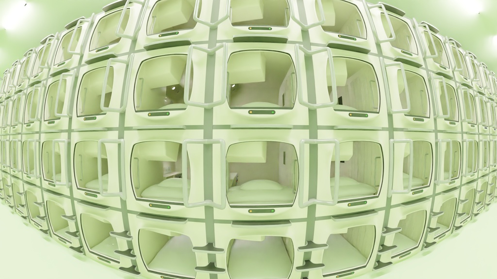 カプセルホテル 3Dモデル