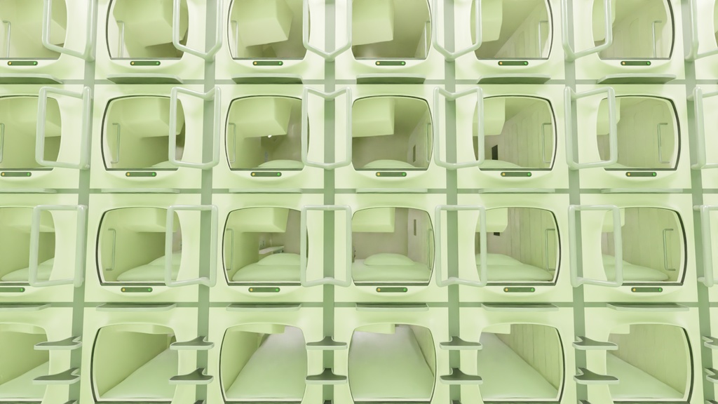 カプセルホテル 3Dモデル