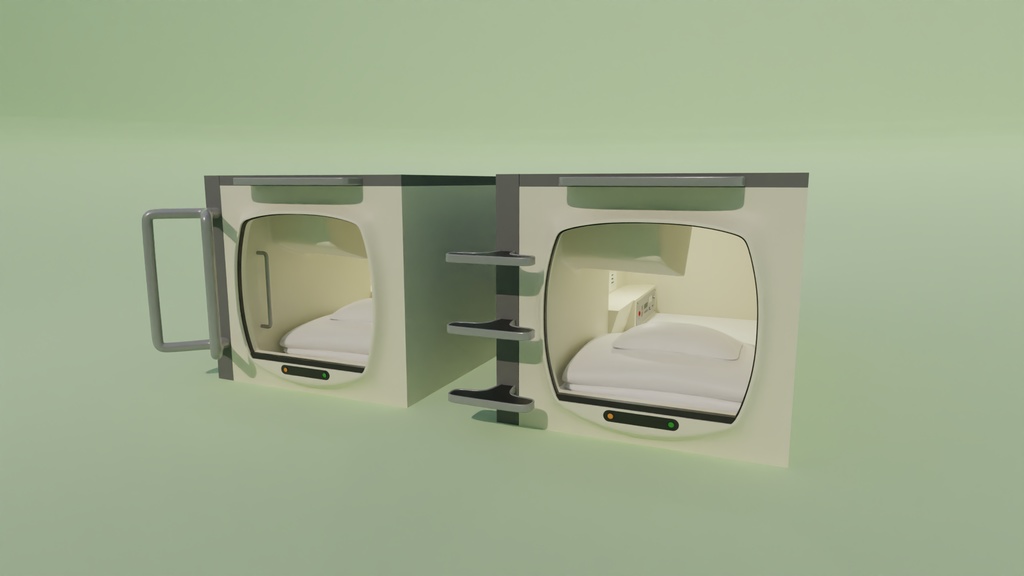 カプセルホテル 3Dモデル